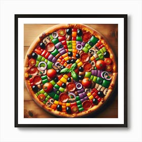 Colorful Pizza Art Print