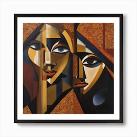 Abstract Painting, Oil On Canvas, Brown Color Art Print