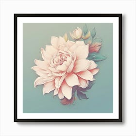 Pastell Pink Blumen Blüte Illustration Malerei Art Print