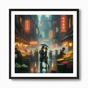 Chinese Market 1 Art Print