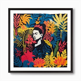 Frida Kahlo in Flowers Art Print