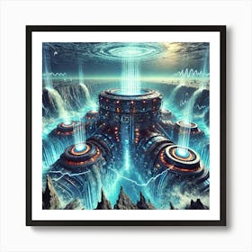 A High Tech, Sci Fi Scene Depicting A Powerful Wea 1 Art Print