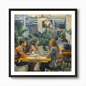 Group Of People At A Table 1 Art Print