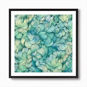 Abstract Watercolor Wavy Pattern Art Print