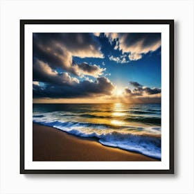 Sunset On The Beach 1064 Art Print