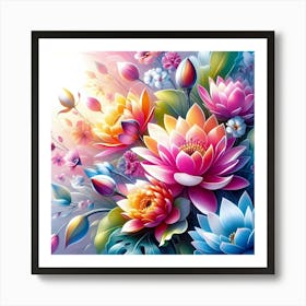 Lotus Flower Painting 5 Art Print