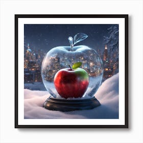 Zbrush Central Contest Glass Apple With A Glowing Cit Art Print