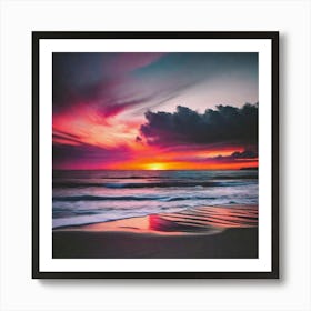Sunset At The Beach 13 Art Print