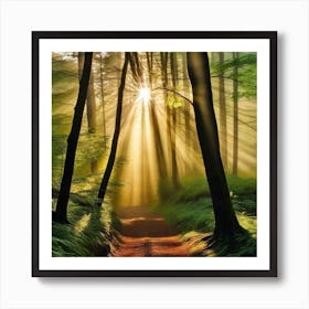 Sunrise In The Forest 35 Art Print