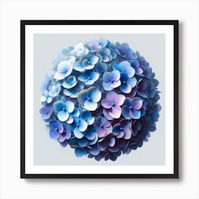 Blue Hydrangeas Art Print