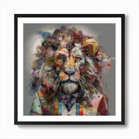 Lion splash 1 Art Print