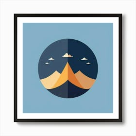 Flat Mountain Icon Art Print