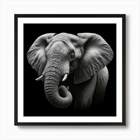 Elephant Portrait Art Print