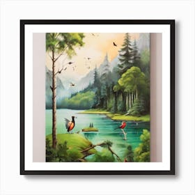 Bird In The Forest Art Print