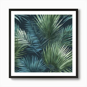 Tropical Leaves Wallpaper Art Print