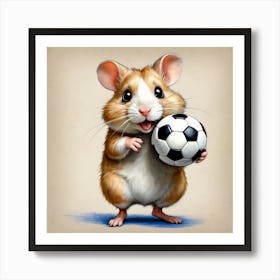 Hamster With Soccer Ball 2 Póster