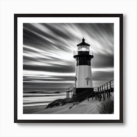 Lighthouse At Dusk 9 Art Print