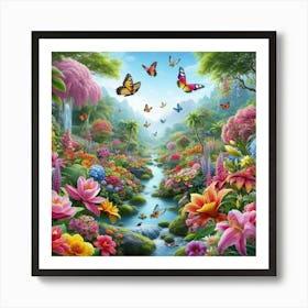 Butterfly Garden Art Print