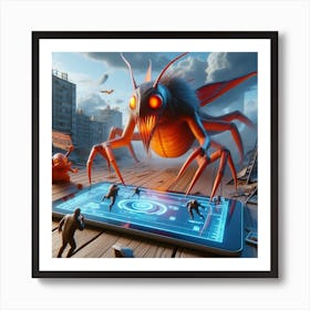 Bug On A Tablet Art Print