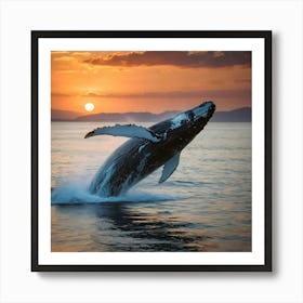 Humpback Whale Jumping 11 Art Print