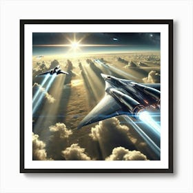 Cloudbreaker Recon Ships High Altitude Scouting Art Print