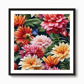 Dahlias 1 Art Print