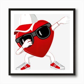 Funny Valentines Day Dabbing Heart S Adults Valentine Art Print