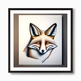 Fox Head 3 Art Print