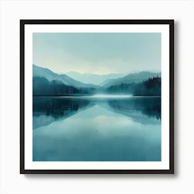 Lake In The Mist Art Print