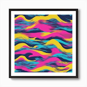 Minimalism Masterpiece, Trace In The Waves To Infinity + Fine Layered Texture + Complementary Cmyk C (37) Art Print