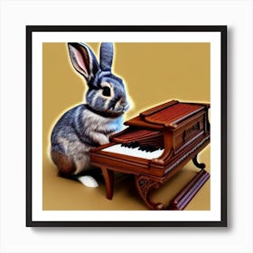 Bunny Playing Piano Art Print