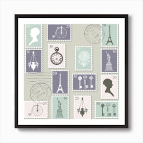 Postage Stamps Postage Stamps Art Print