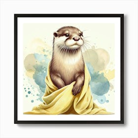 Otter Bathroom Animal 3 Art Print