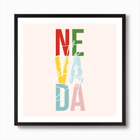 Nevada The Silver State Color Art Print