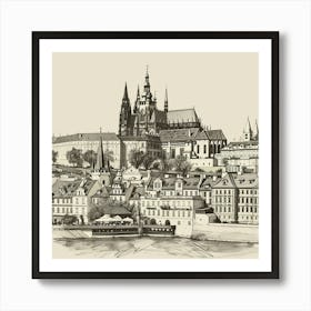 A Prague Castle In Prague Hand Drawn Sketch Illu 1720028371 2 Art Print