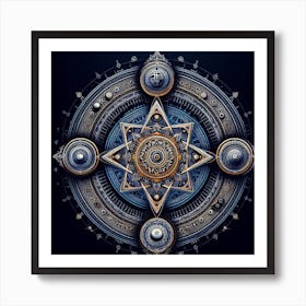 Lilith Sri Yantra With Intention Of Enlightenment, Spiritual Power, Wealth, Harmony, Peace 2 Art Print