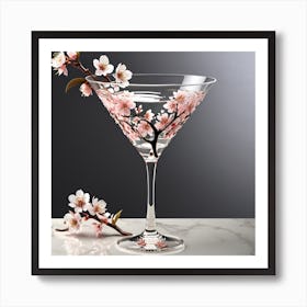 Cherry Blossom Martini Art Print