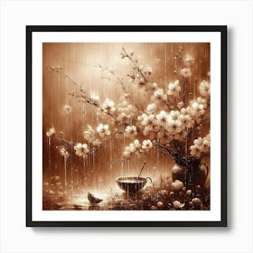 Flowers In The Rain Art Print