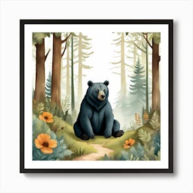 Bear's Tranquil Nature Retreat Art Print