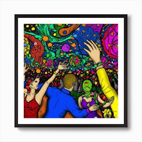 Psychedelic Party Art Print