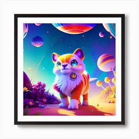 Cat In Space Art Print