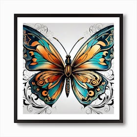 Butterfly Tattoo Design 1 Art Print