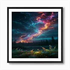 Lightning In The Sky Art Print