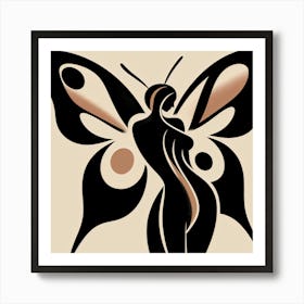 Butterfly Woman Abstract Art Print