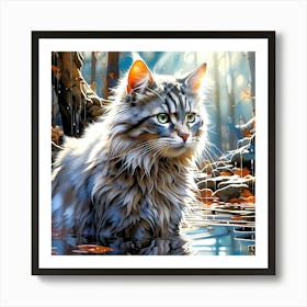 Feline Cat Creative Artwork Illustration 9 Art Print