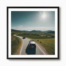 Car Driving In The Countryside Art Print