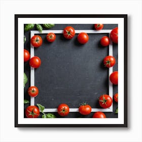 White Frame With Tomatoes Art Print