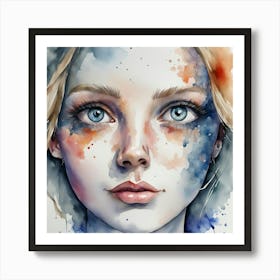 Watercolor Of A Girl 26 Art Print