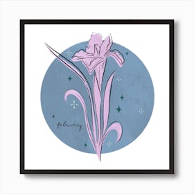 February Birth Flower Square Art Print