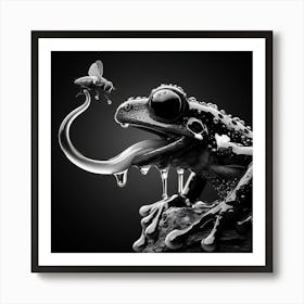 Frog And Bee Art Print